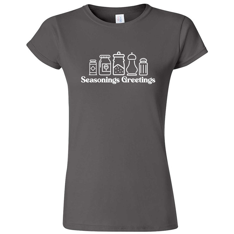  "Seasonings Greetings" women's t-shirt Charcoal