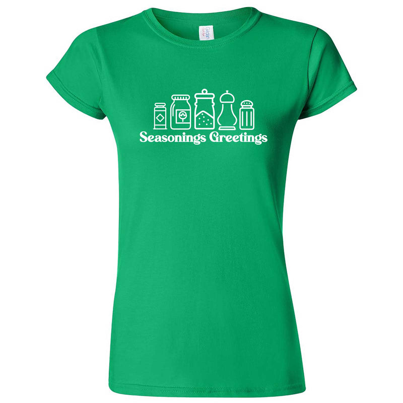  "Seasonings Greetings" women's t-shirt Irish Green