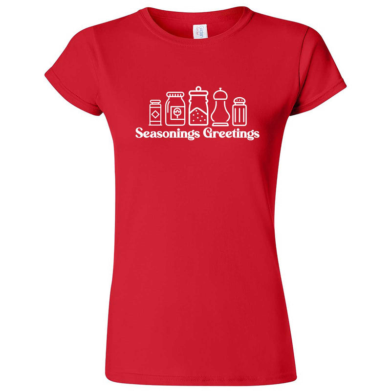  "Seasonings Greetings" women's t-shirt Red