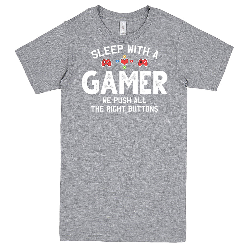 "Sleep With a Gamer, We Push All the Right Buttons" Men's Shirt Heather-Grey