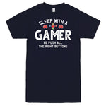 "Sleep With a Gamer, We Push All the Right Buttons" Men's Shirt Navy-Blue