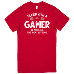 "Sleep With a Gamer, We Push All the Right Buttons" Men's Shirt Red