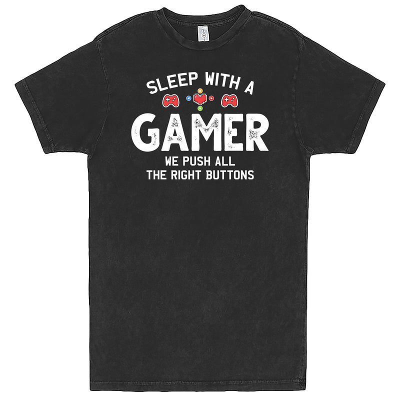 "Sleep With a Gamer, We Push All the Right Buttons" Men's Shirt Vintage Black