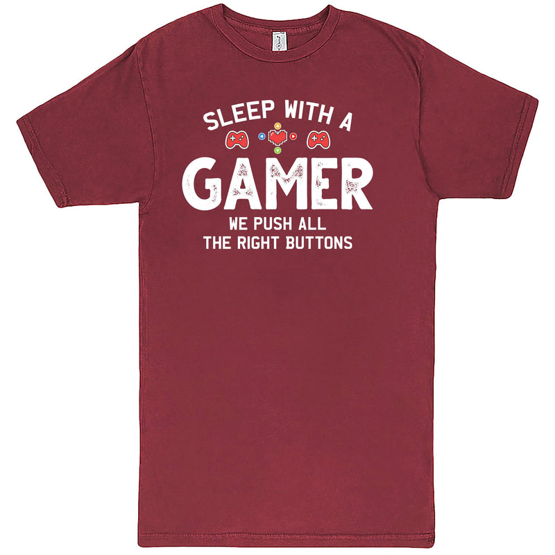 "Sleep With a Gamer, We Push All the Right Buttons" Men's Shirt Vintage Brick