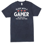 "Sleep With a Gamer, We Push All the Right Buttons" Men's Shirt Vintage Denim