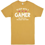 "Sleep With a Gamer, We Push All the Right Buttons" Men's Shirt Vintage Mustard