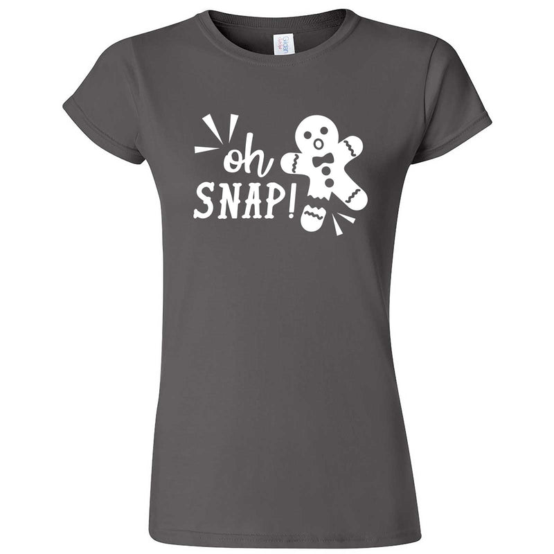  "Oh Snap Gingerbread Man" women's t-shirt Charcoal
