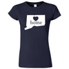  "Connecticut Home State Pride" women's t-shirt Navy Blue