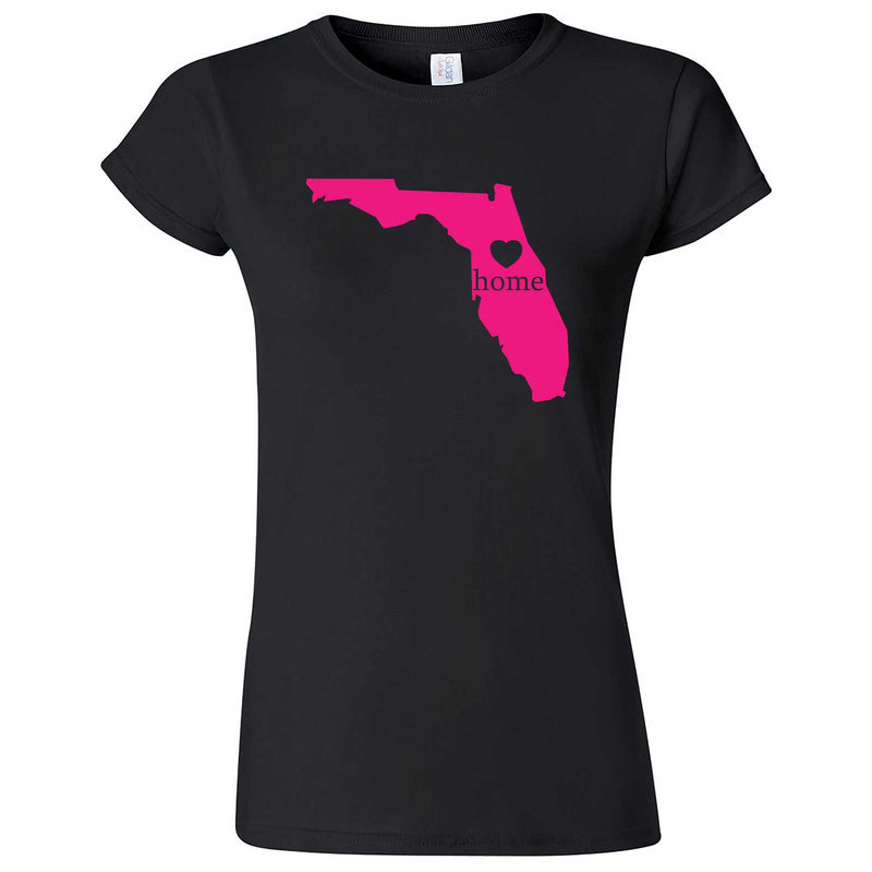  "Florida Home State Pride, Pink" women's t-shirt Black