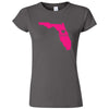  "Florida Home State Pride, Pink" women's t-shirt Charcoal