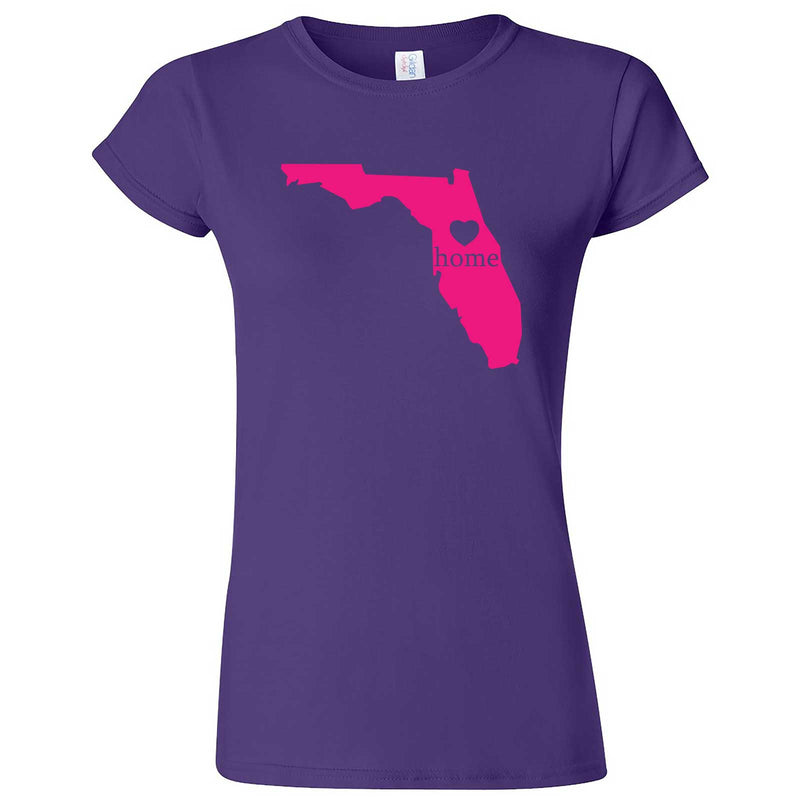  "Florida Home State Pride, Pink" women's t-shirt Purple