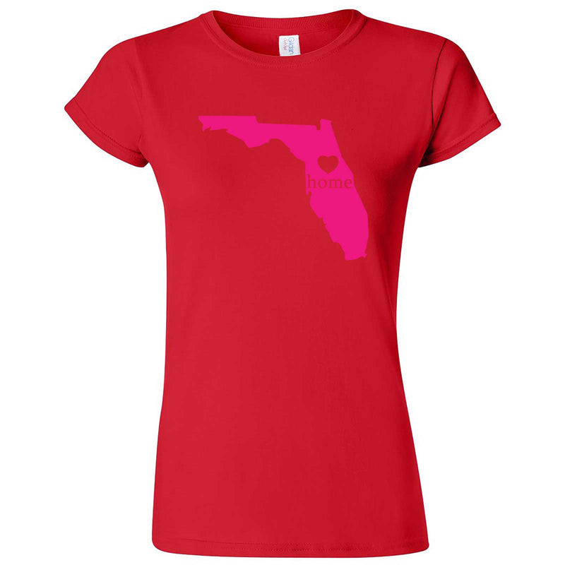  "Florida Home State Pride, Pink" women's t-shirt Red