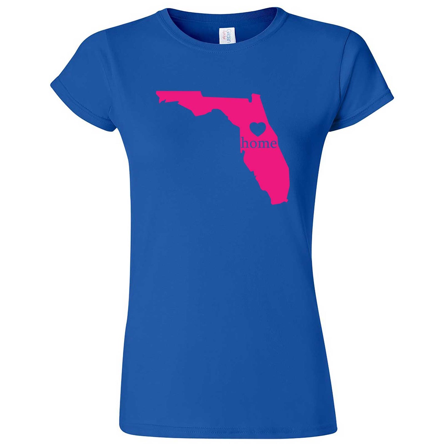  "Florida Home State Pride, Pink" women's t-shirt Royal Blue