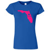  "Florida Home State Pride, Pink" women's t-shirt Royal Blue
