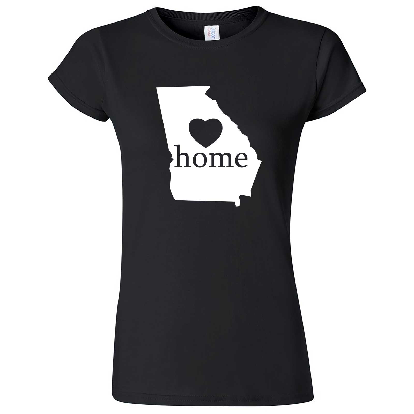  "Georgia Home State Pride, Pink" women's t-shirt Black