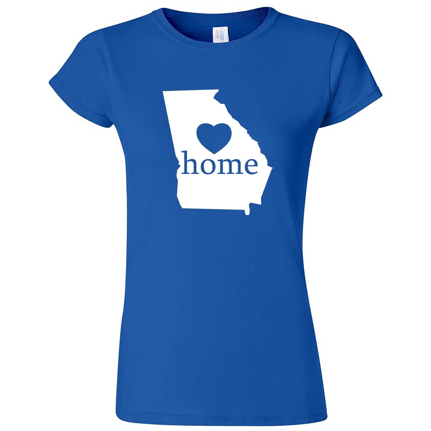  "Georgia Home State Pride, Pink" women's t-shirt Royal Blue