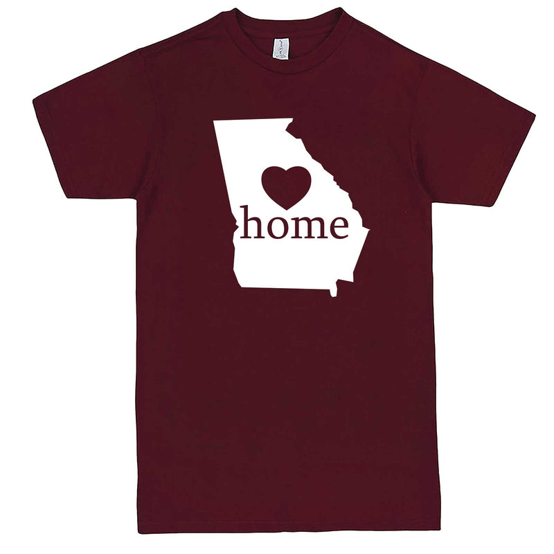  "Georgia Home State Pride, Pink" men's t-shirt Burgundy