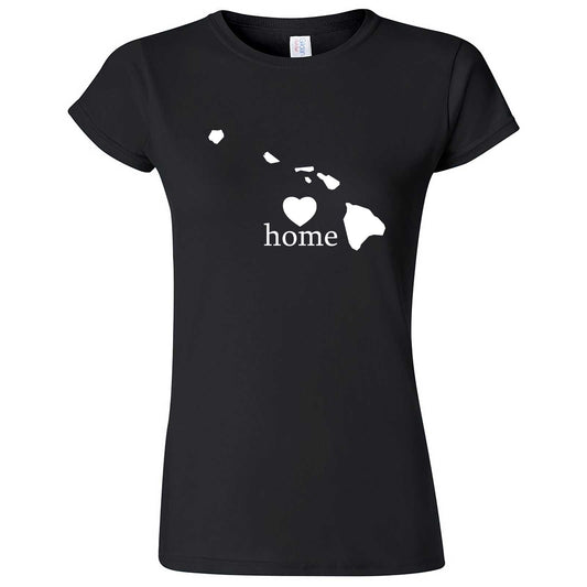  "Hawaii Home State Pride, Pink" women's t-shirt Black