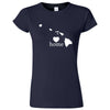  "Hawaii Home State Pride, Pink" women's t-shirt Navy Blue