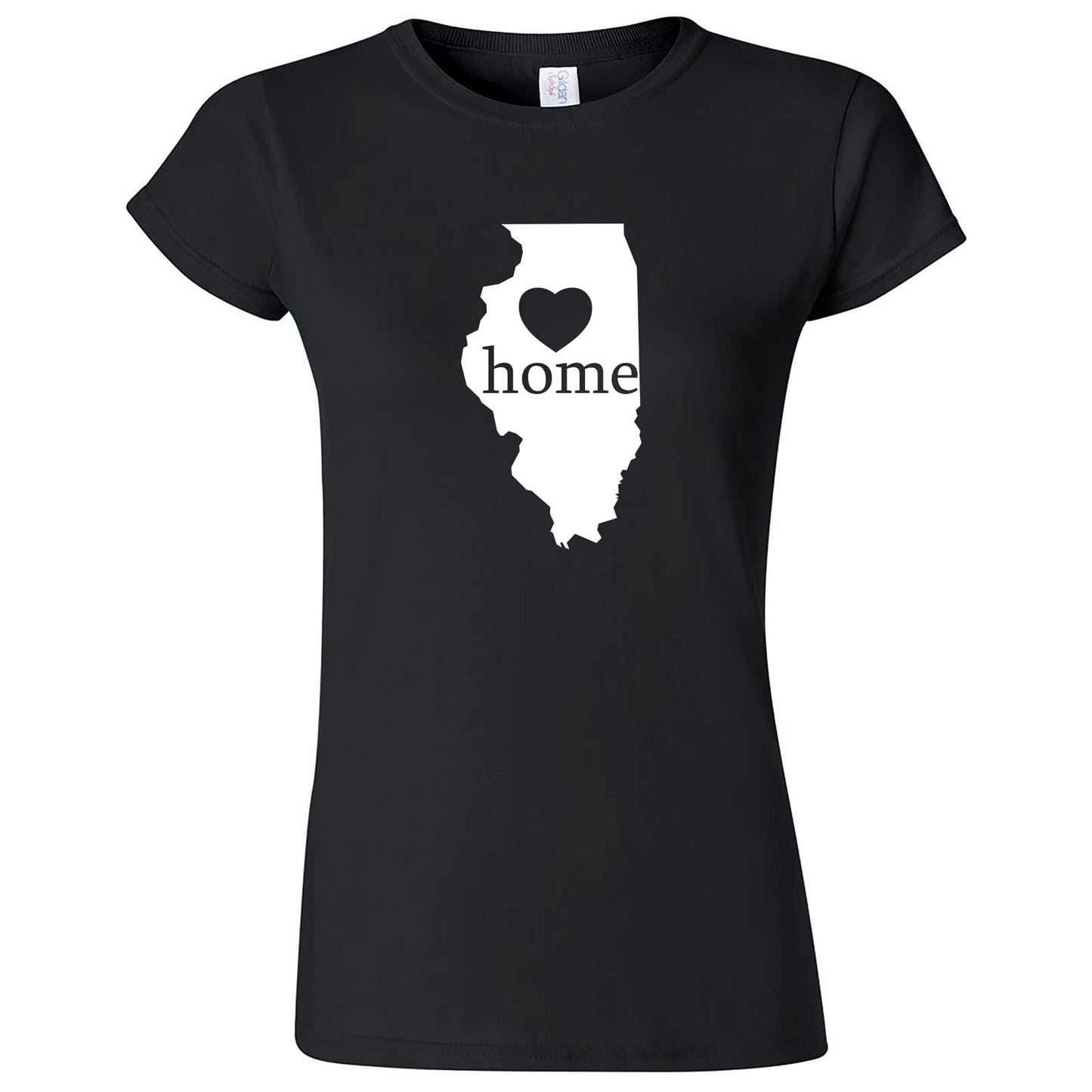  "Illinois Home State Pride, Pink" women's t-shirt Black