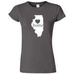  "Illinois Home State Pride, Pink" women's t-shirt Charcoal