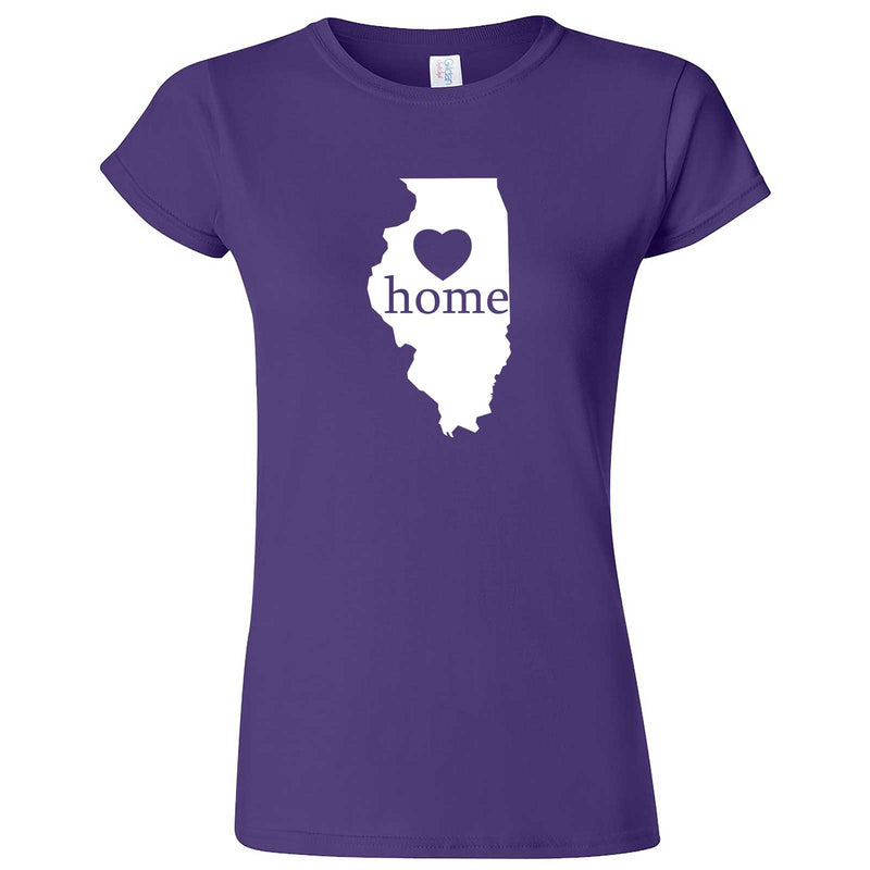  "Illinois Home State Pride, Pink" women's t-shirt Purple