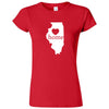  "Illinois Home State Pride, Pink" women's t-shirt Red