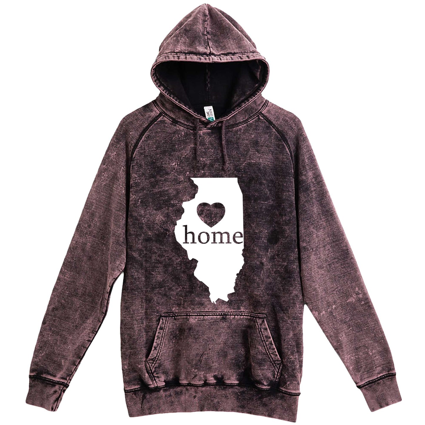  "Illinois Home State Pride, Pink" hoodie, 3XL, Vintage Cloud Black