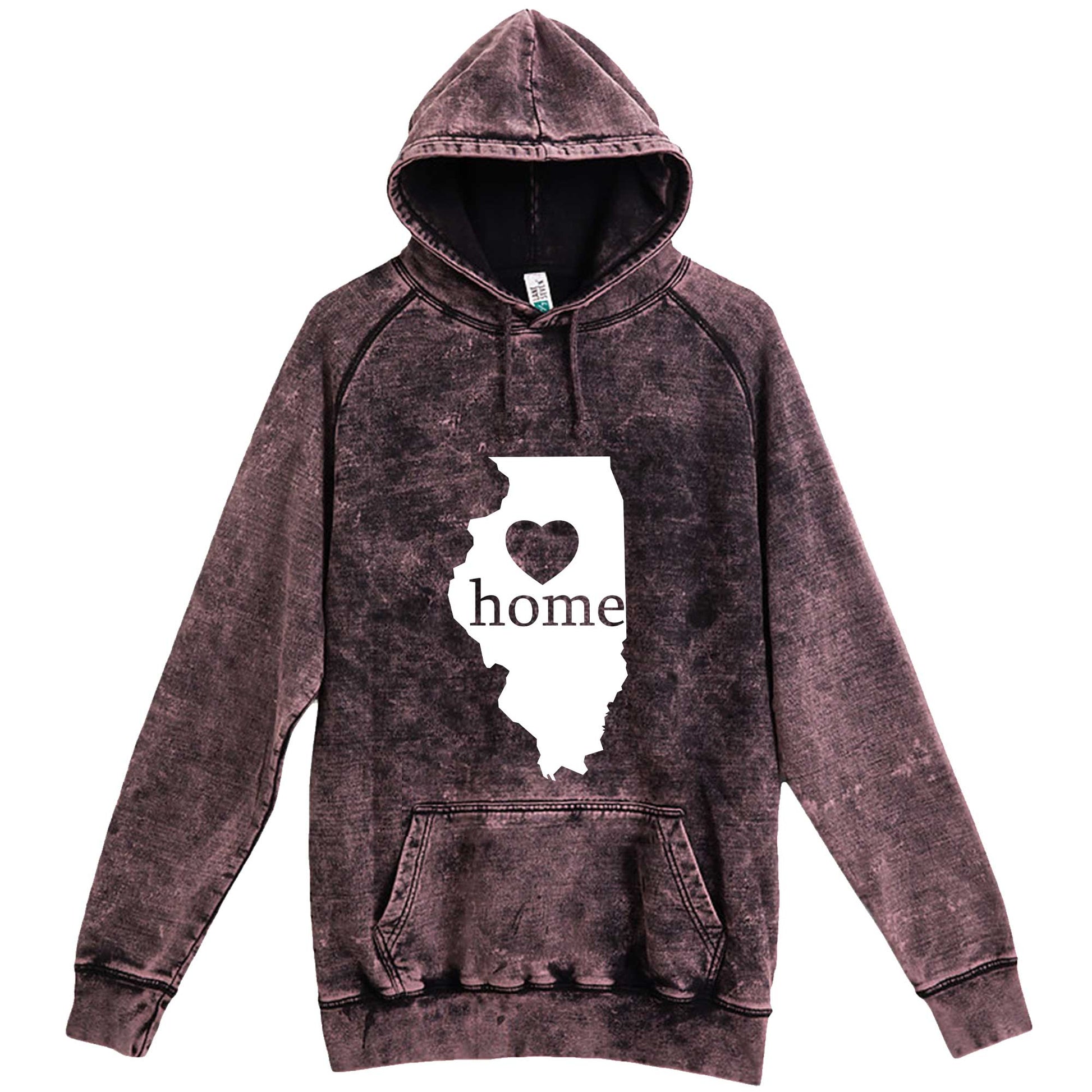  "Illinois Home State Pride, Pink" hoodie, 3XL, Vintage Cloud Black