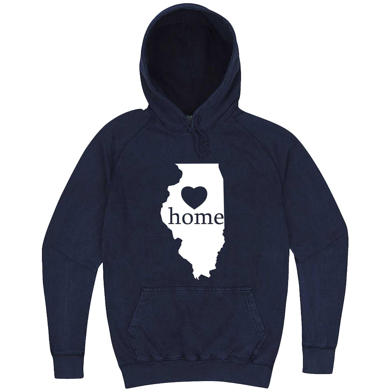  "Illinois Home State Pride, Pink" hoodie, 3XL, Vintage Denim