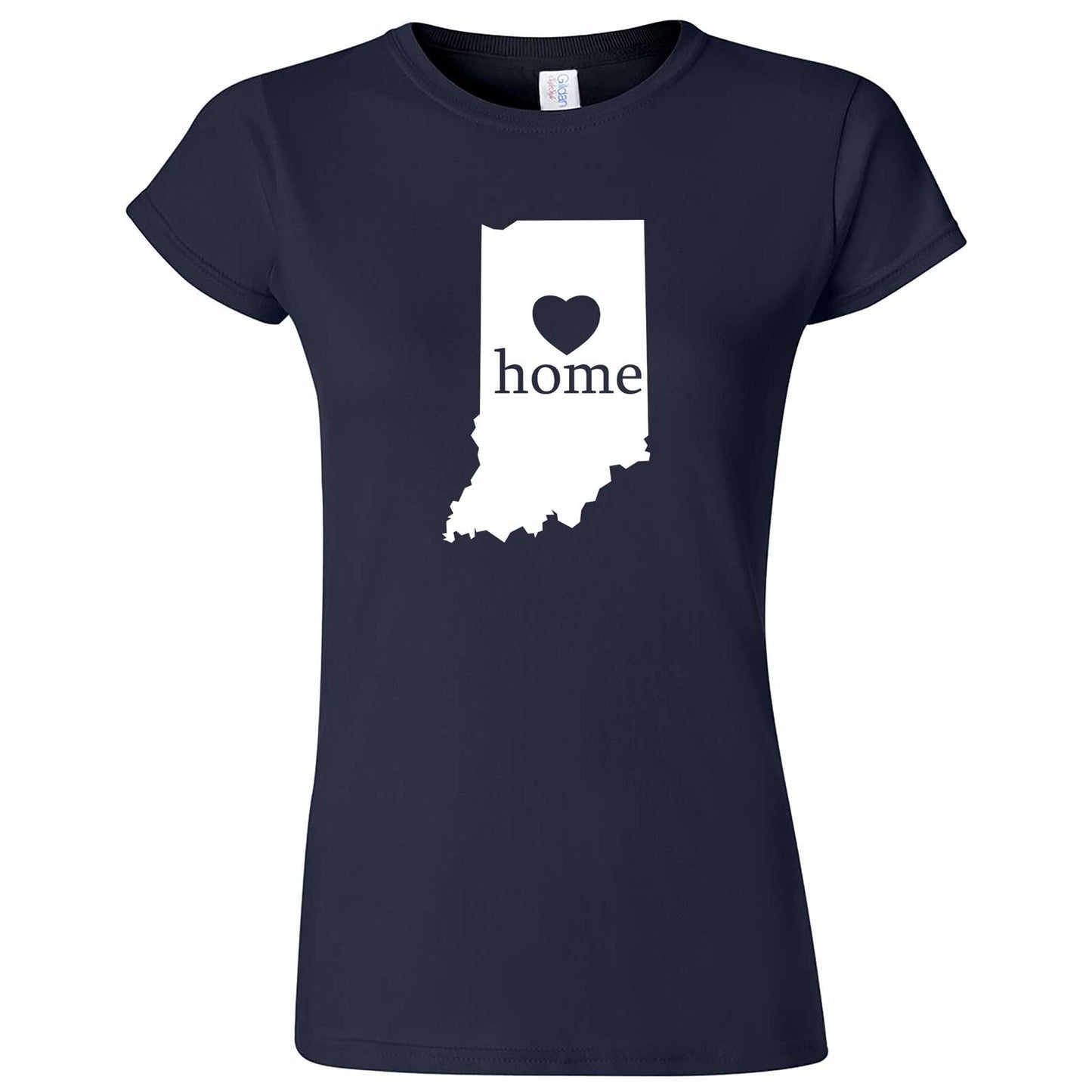  "Indiana Home State Pride, Pink" women's t-shirt Navy Blue