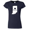  "Indiana Home State Pride, Pink" women's t-shirt Navy Blue