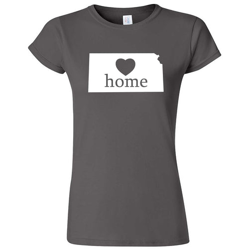  "Kansas Home State Pride, Pink" women's t-shirt Charcoal
