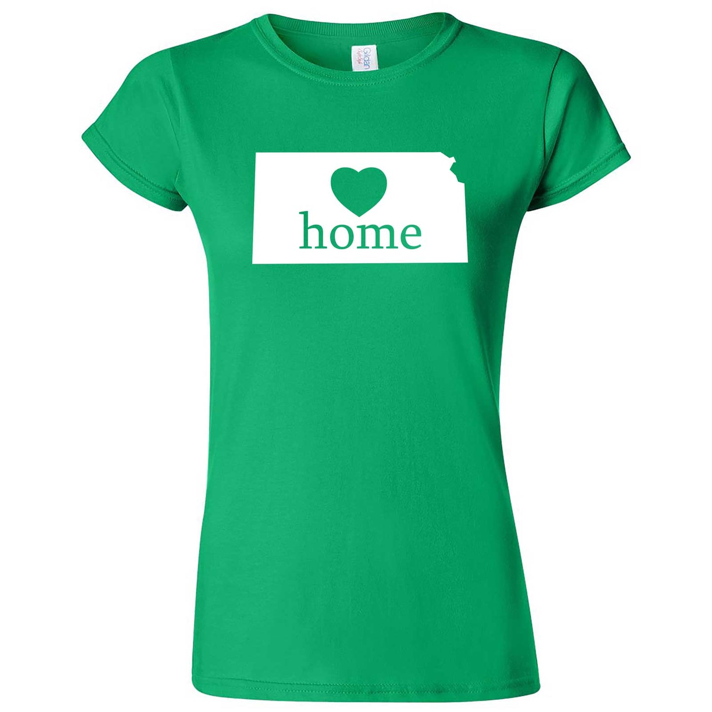  "Kansas Home State Pride, Pink" women's t-shirt Irish Green