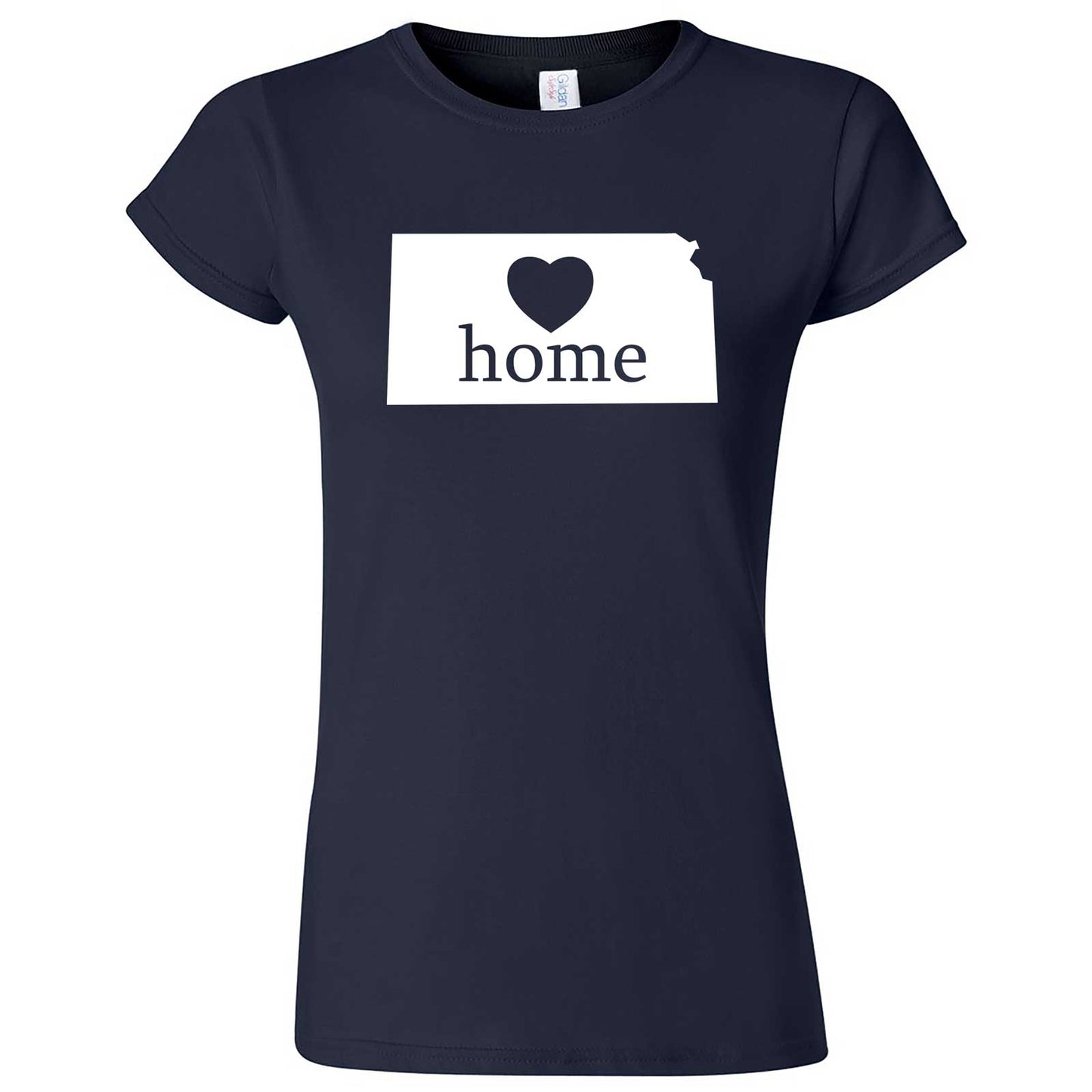  "Kansas Home State Pride, Pink" women's t-shirt Navy Blue