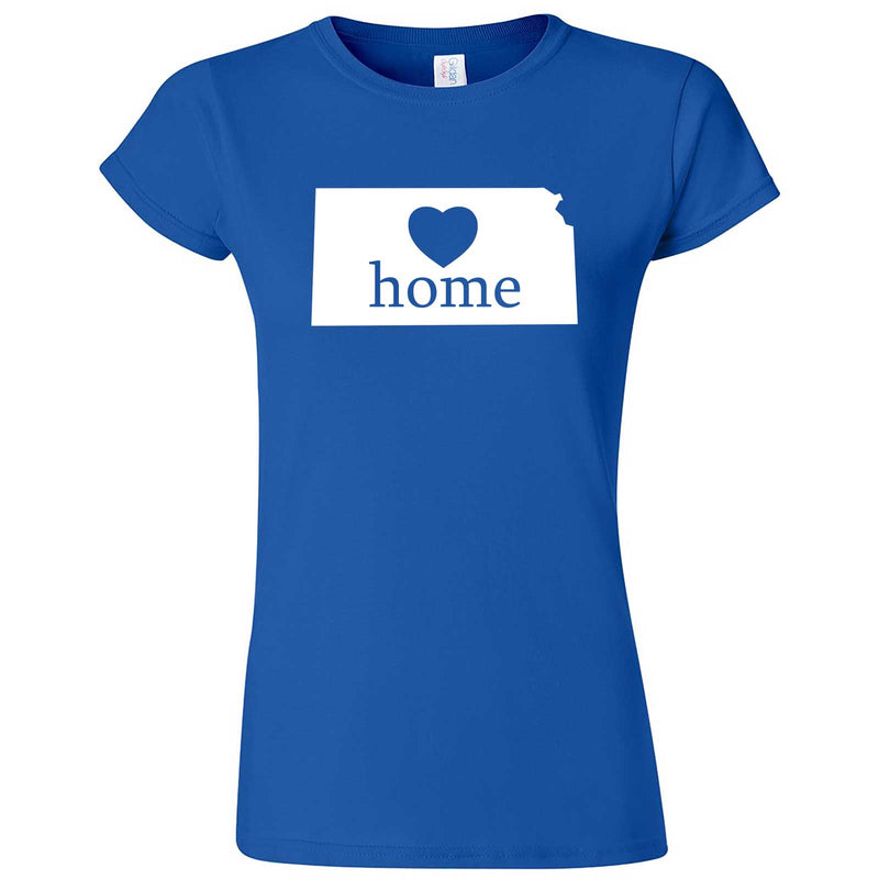  "Kansas Home State Pride, Pink" women's t-shirt Royal Blue