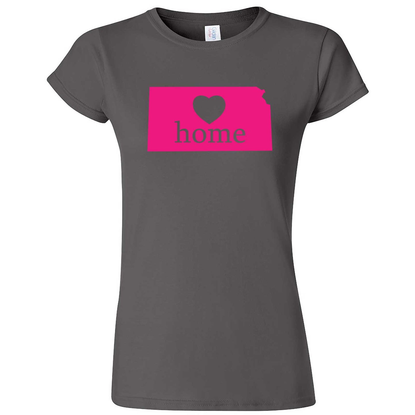  "Kansas Home State Pride, Pink" women's t-shirt Charcoal