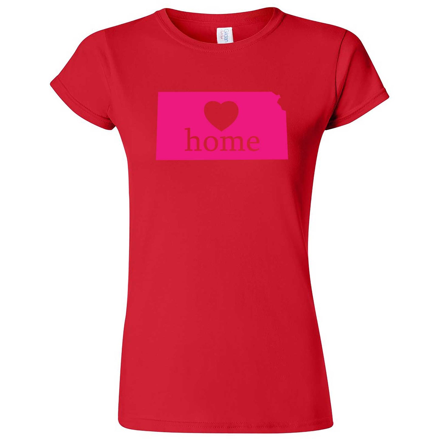  "Kansas Home State Pride, Pink" women's t-shirt Red