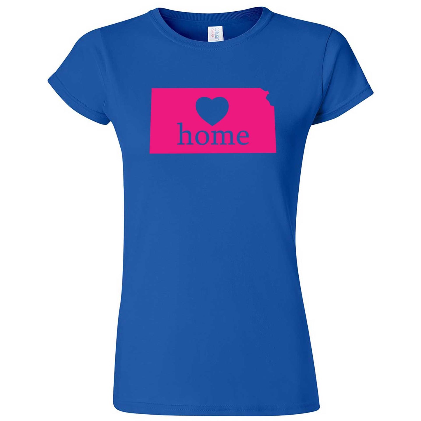  "Kansas Home State Pride, Pink" women's t-shirt Royal Blue