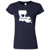  "Louisiana Home State Pride" women's t-shirt Navy Blue