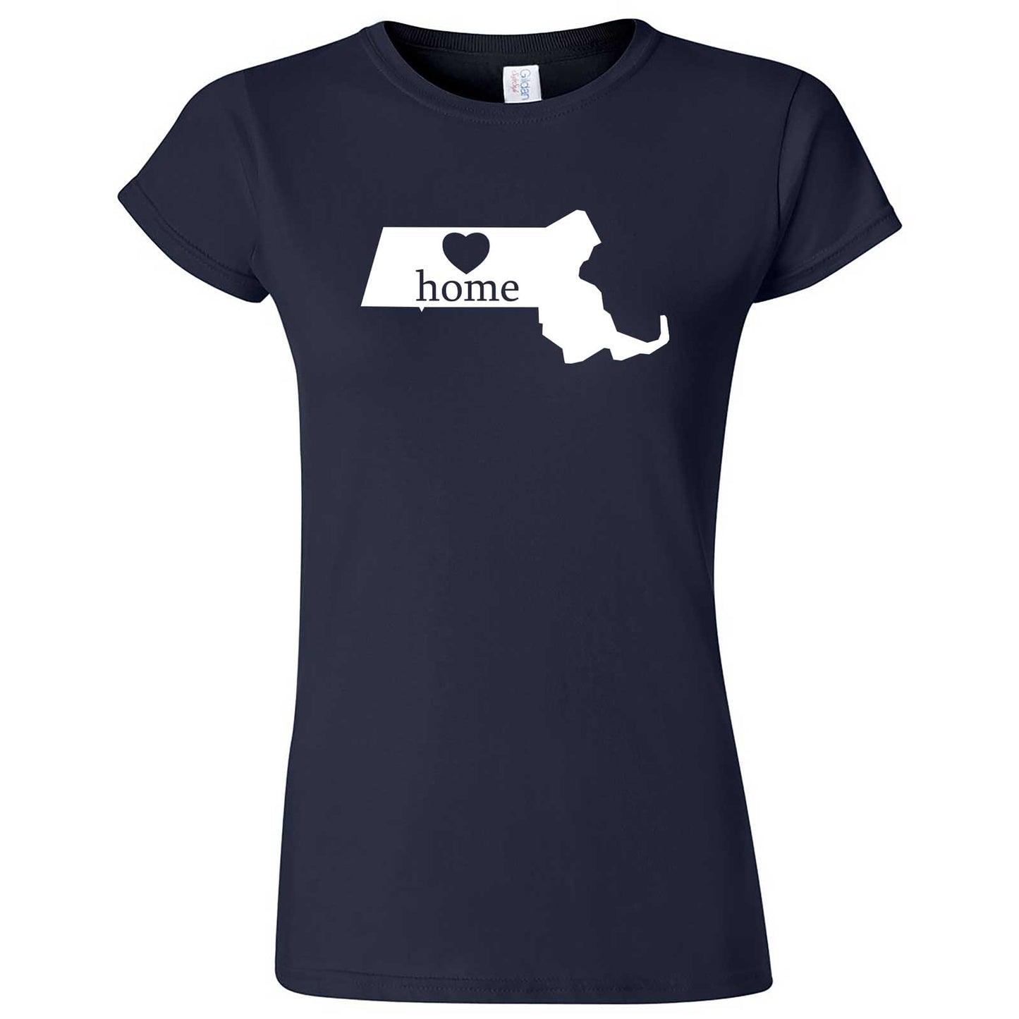  "Massachusetts Home State Pride" women's t-shirt Navy Blue