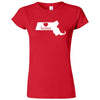  "Massachusetts Home State Pride" women's t-shirt Red