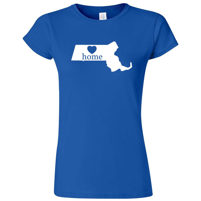  "Massachusetts Home State Pride" women's t-shirt Royal Blue