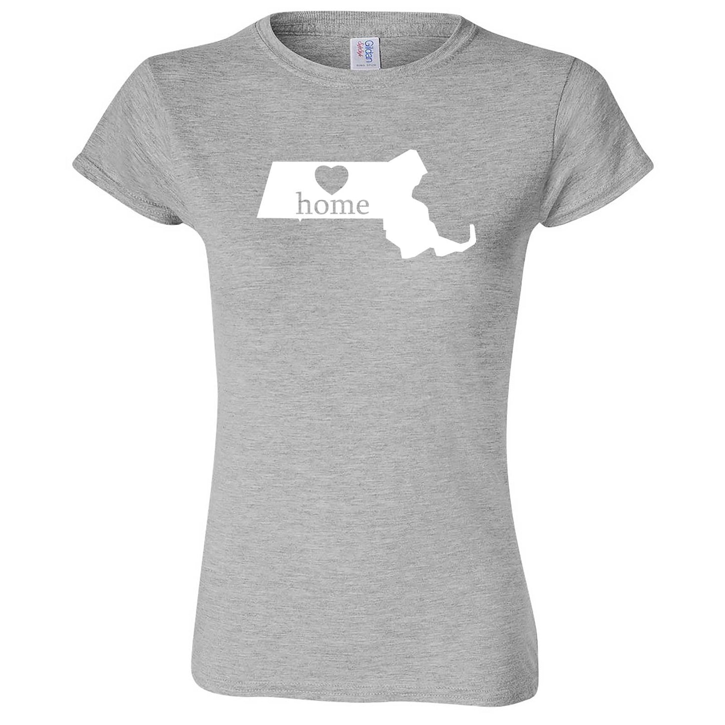 "Massachusetts Home State Pride" women's t-shirt Sport Grey