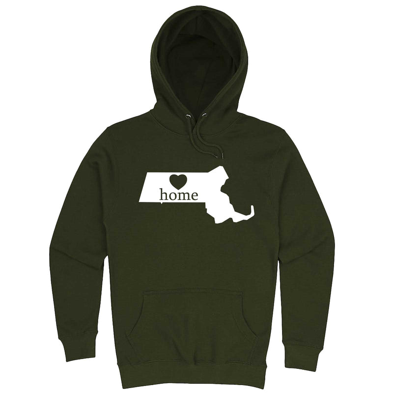  "Massachusetts Home State Pride" hoodie, 3XL, Army Green
