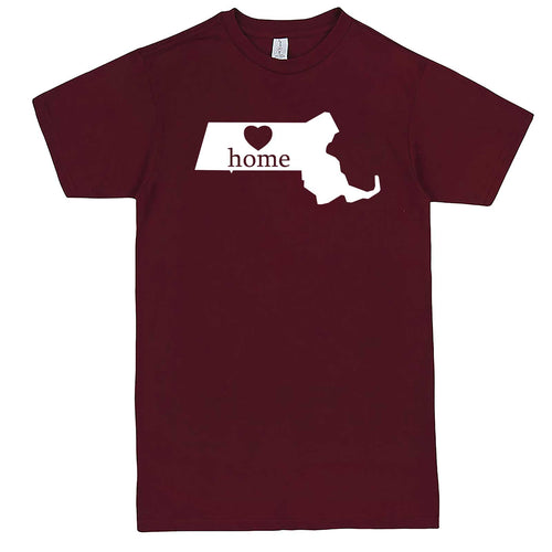  "Massachusetts Home State Pride" men's t-shirt Burgundy