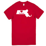  "Massachusetts Home State Pride" men's t-shirt Red