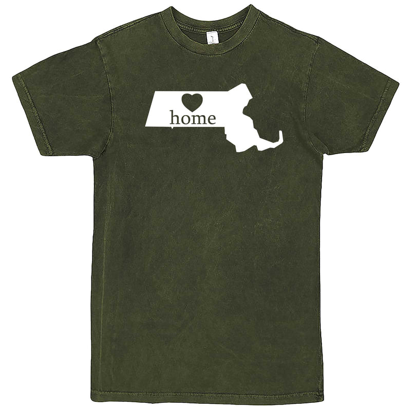  "Massachusetts Home State Pride" men's t-shirt Vintage Olive