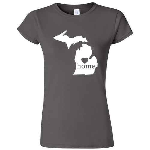  "Michigan Home State Pride" women's t-shirt Charcoal