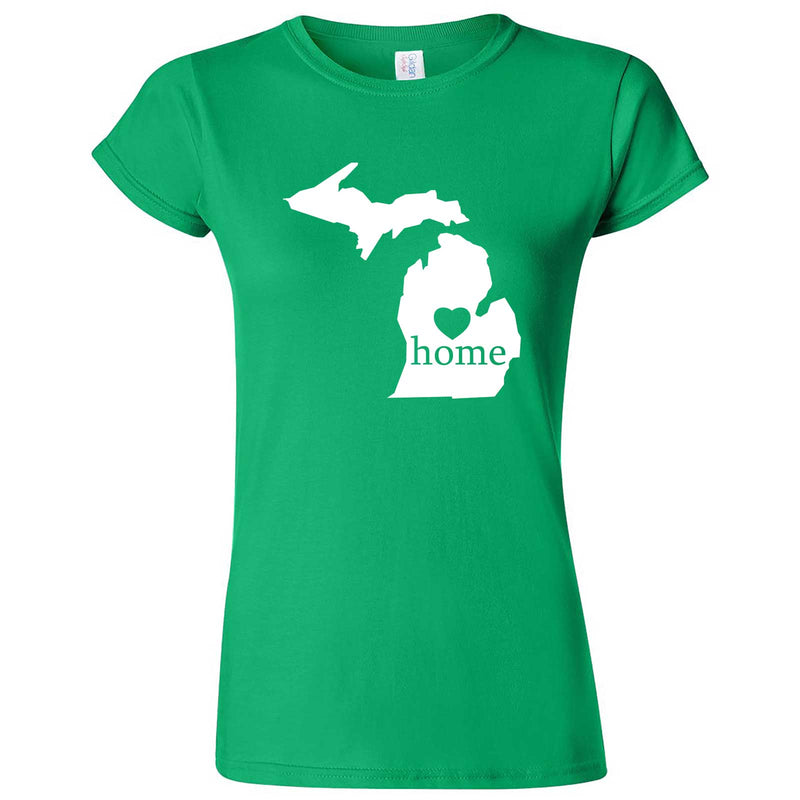  "Michigan Home State Pride" women's t-shirt Irish Green